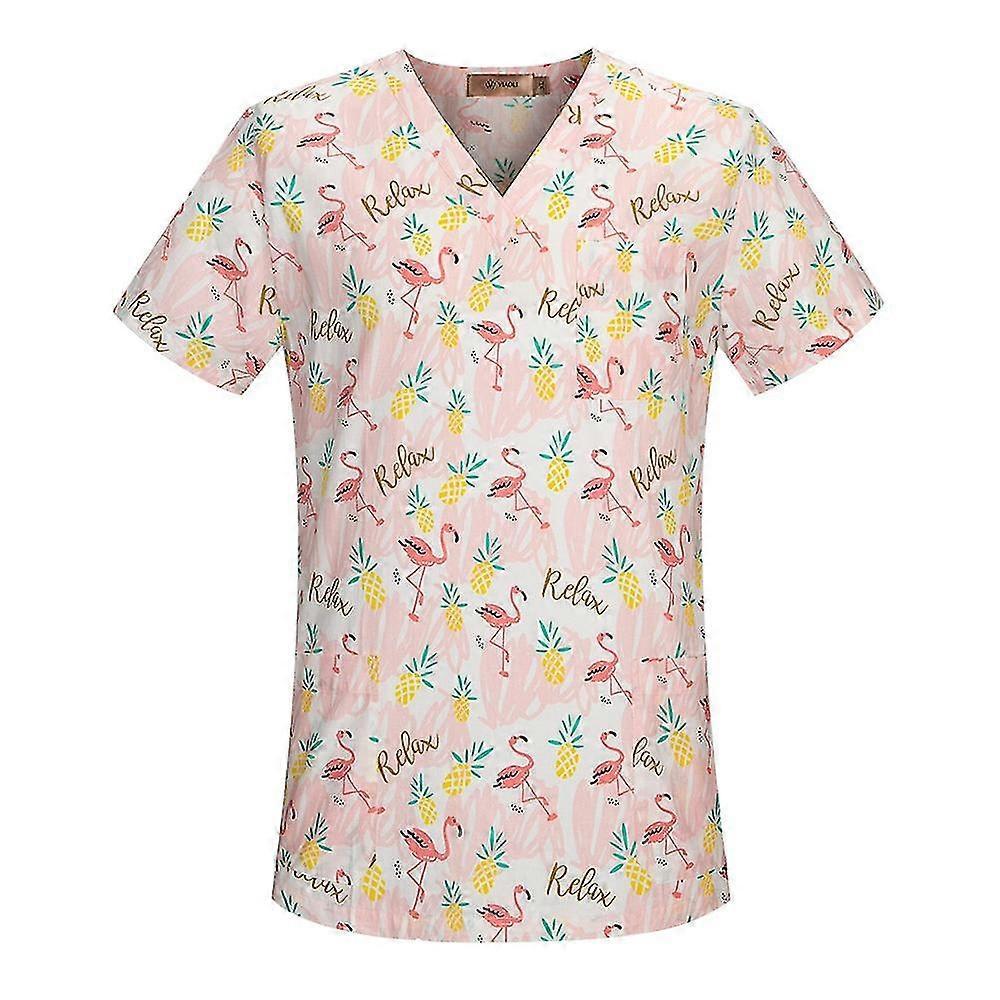 Cartoon Dogs Printing Spa Uniform Women Beauty Salon Work Uniforms Cute Lab Coat Clothes Short Sleeve Wear V Neck Summer Scrubs62016