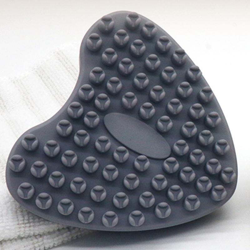 3-In-1 Heart-Shaped Silicone Scalp Head Massager Soft Comb Wet Dry Hair Root Care Makeup Brush Cleaning Shampoo Shower Tool