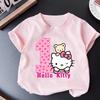 Summer 2026 New Childrens Tshirt Melody Graffiti Cartoon Print Pure Cotton Breathable Parentchild Fashion Short Sleeve