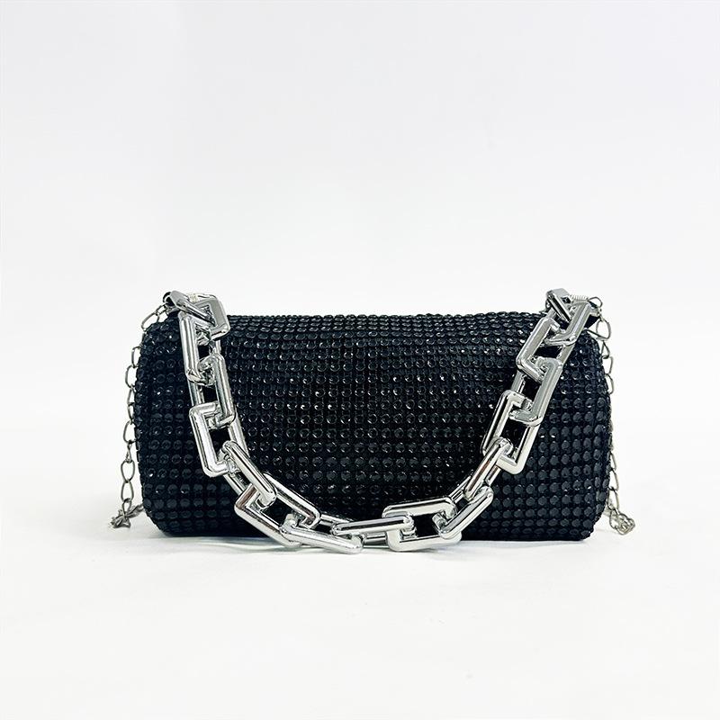Spring and summer small bags women's bags 2025 new trend personalized colored diamond pillow bag chain shoulder bag personalized messenger bag