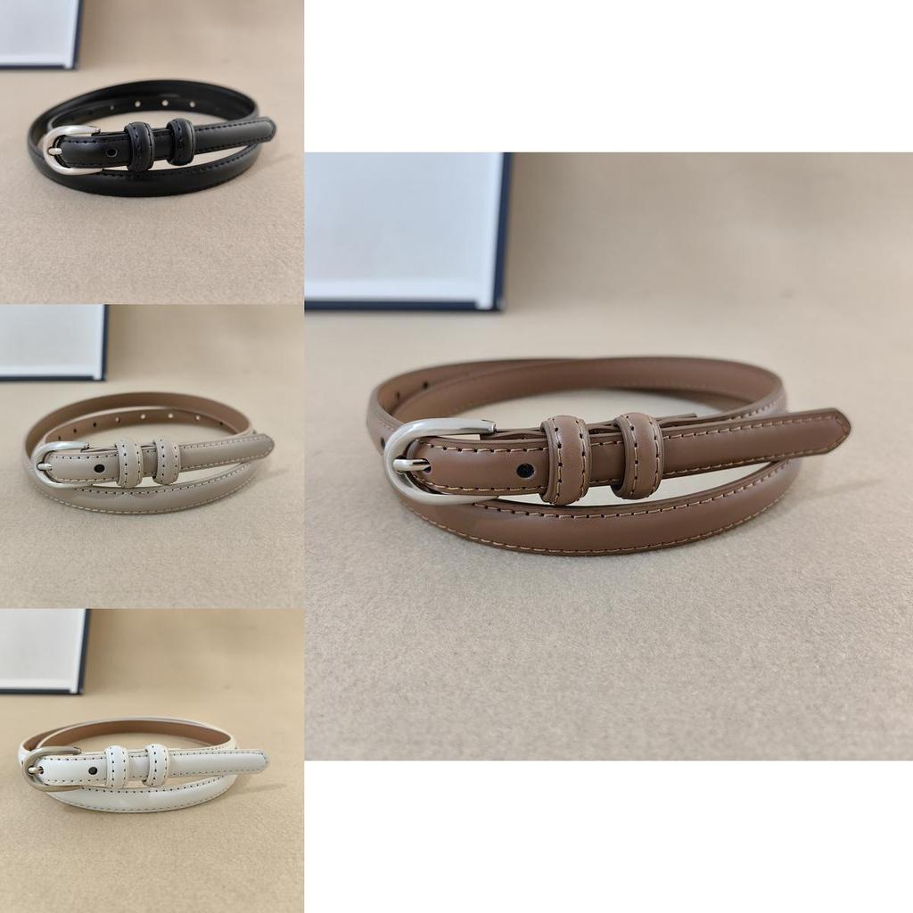 Minimalist Genuine Leather Belt With Alloy Pin Buckle For Jeans Styling