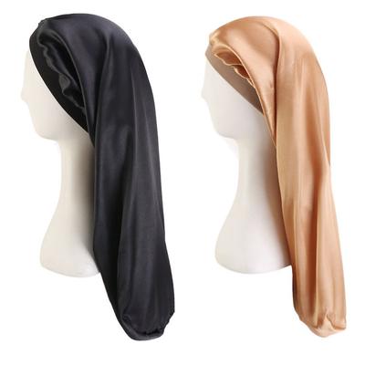 Elastik Geniş Kenar Saten kaput Uzun Saç Şapka Uyku Şapkaları Wrap Gece Kap Saç Bakımı Kaput Kadın Erkek Unisex Kap Kaput