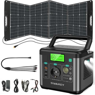 Générateur de puissance de centrale électrique 300W(Puissance de pointe 600 W) Chargeur de batterie externe générateur solaire SWAREE S160 222Wh avec panneau solaire 200W