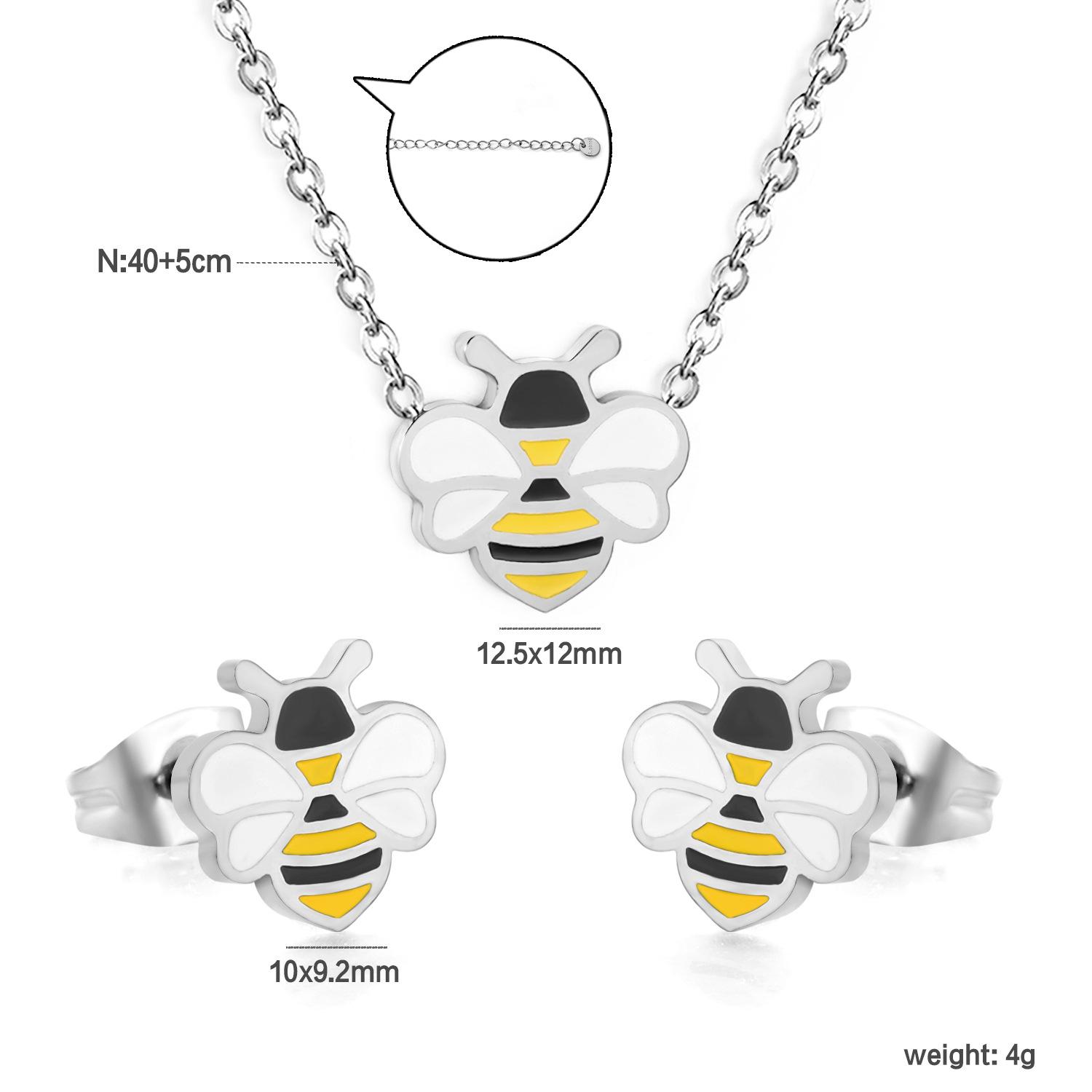 

Sweet Cute Fruit Jewelry Set Enamel Earrings Necklace For Women Fashion Drip Glaze Design 18K