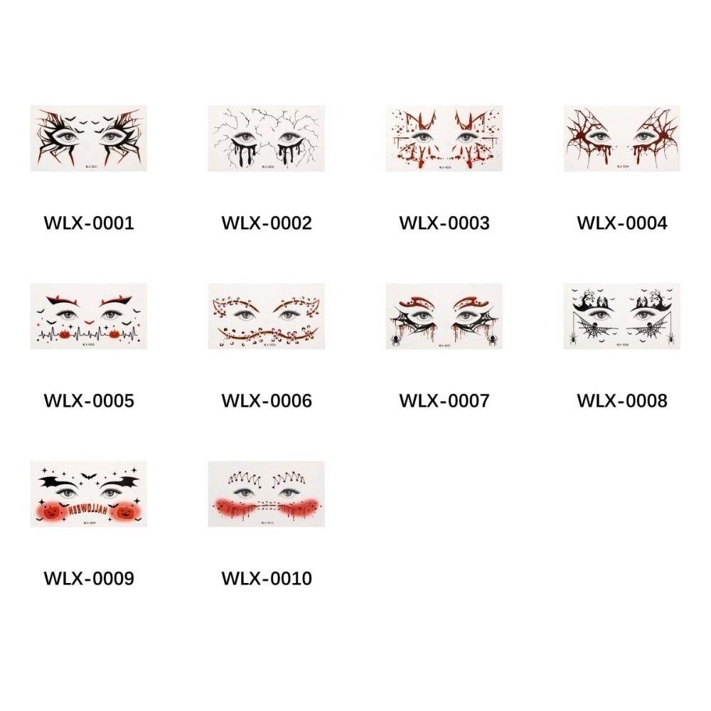 Pumpkin Halloween Face Temporary Tattoo Waterproof Body Art Scar Stickers Kids Adult Make Up