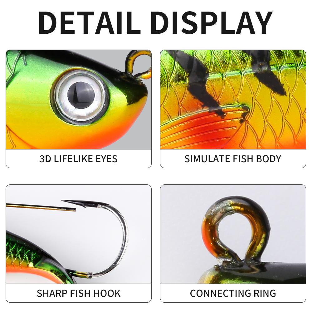 5pcs/box 85mm/21g Fishing Lure Artificial Bait Sinking Water VIB with Single Hook with Plastic Box for Bass Fishing