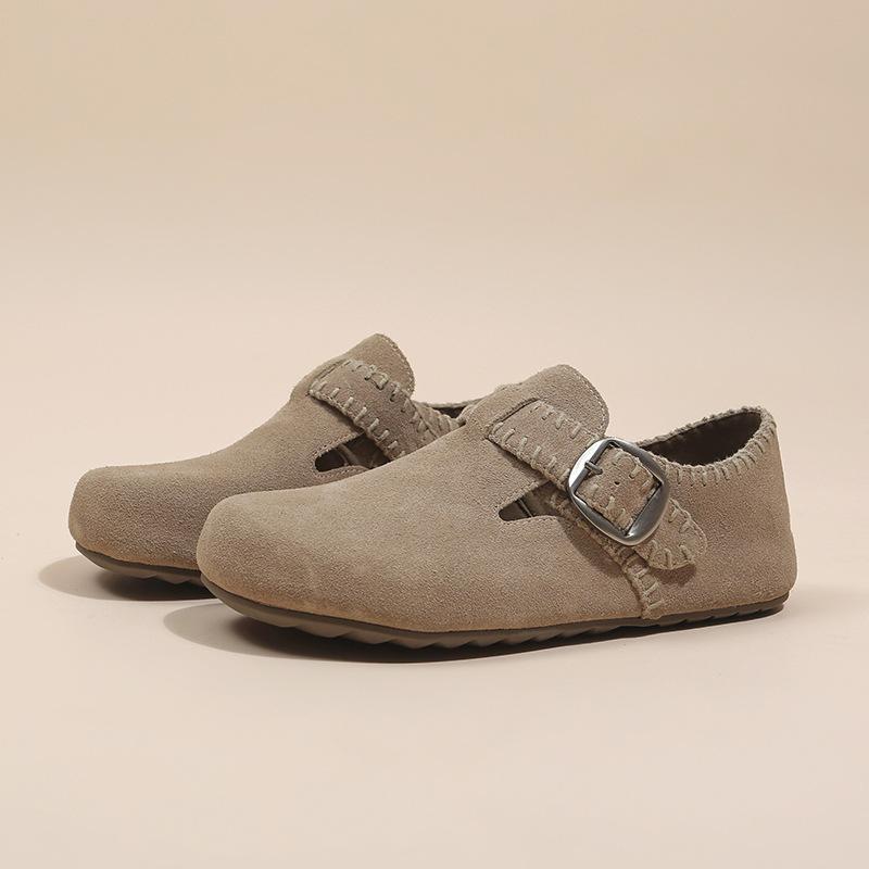 Retro flat bottom women's spring new versatile fashion one-pedal casual toast single shoes