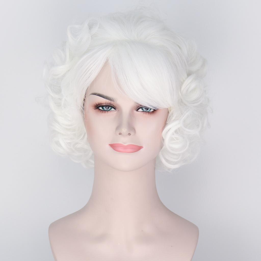 Women's Synthetic Curly Wig Short High Top with Bangs for Stage Performance Cosplay Costume Party Halloween Gift