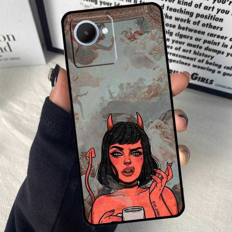 Satan Nun Devil Girl For Realme GT7 Pro GT6 C67 C65 C63 C61 C55 C53 C51 C71 C75 10 11 12 13 14 15 Pro Plus Case