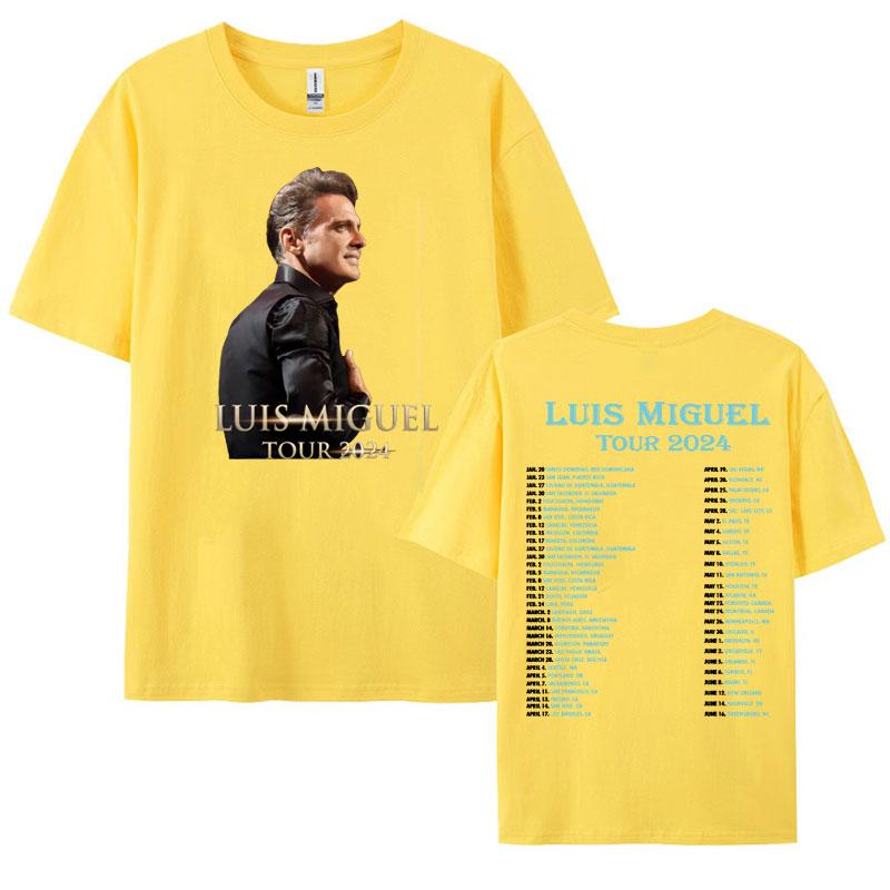 Vintage Luis Miguel Tour 2024 Graphic T Shirt Men Women Harajuku Hip Hop Rock Tshirt Man Casual 100 Cotton Short Sleeve Tshirt