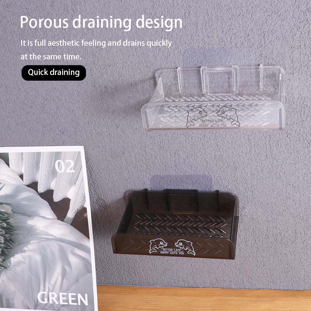 Wall Mounted Soap Rack Self Adhesive Soap Storage Tray Detachable Soap Dish Holder  Toilet