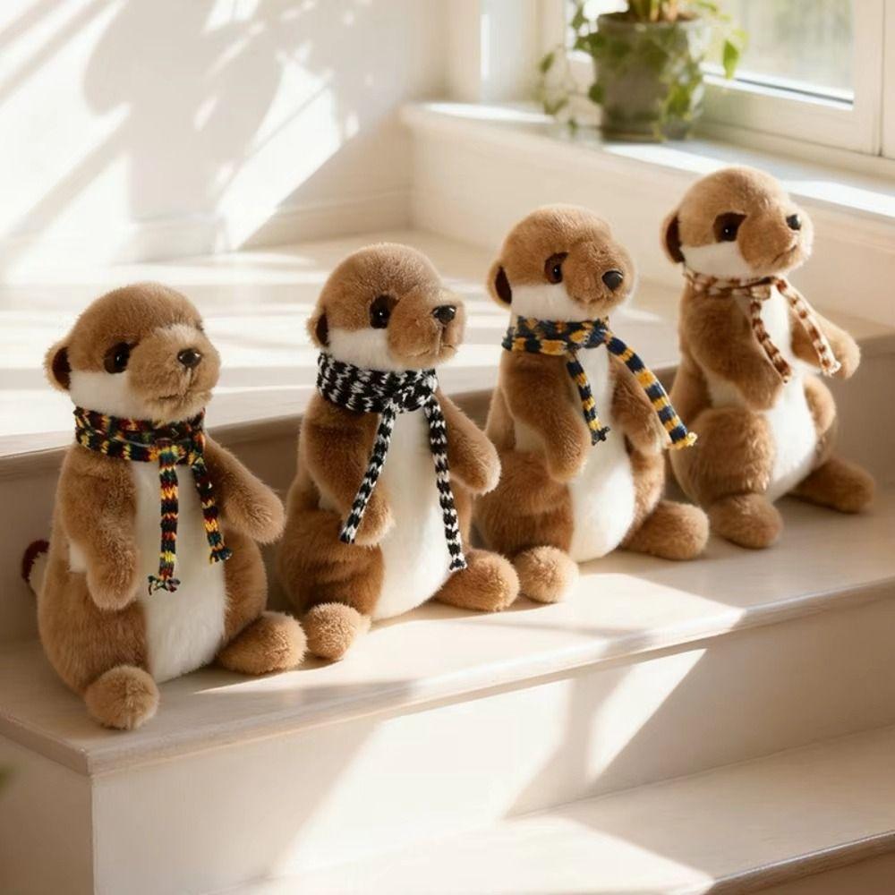 Soft Fluffy Meerkat Plush Doll Weighted Pellet Suricate Plush Toy Meerkat Plush Toy Birthday Gift