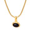 Choker Necklace Snake Chain Glass Pendant 18k Gold Plated Stainless Steel Jewelry Women