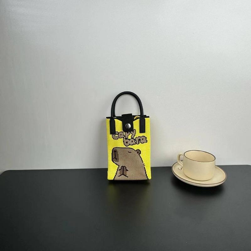 Premium Sense Ns Mobile Phone Bag New Cartoon Knitted Bag Dopamine Niche Versatile Messenger Shoulder Bag Handbag