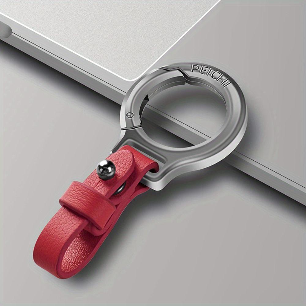 Leather Keychain Waist Belt Buckle Carabiner Car Key Holder Small Key Rings for Gift Outdoor Tool