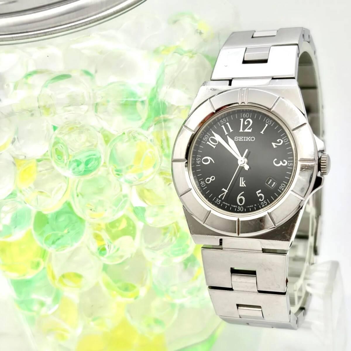 [New battery] SEIKO lk Rukia ladies watch date black 7N82-0620 861809