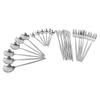 24Pcs Stainless Steel Cutlery Set Silver Vintage Craft Steak Cutlery Kitchen Spoons Forks Knifes Kit