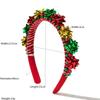 Christmas Headband with Bell Inlay, Christmas Floral Accessories, High-End Shiny Party Holiday Headband for Women