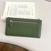Portefeuille long ultra-fin en cuir véritable: Convient aux billets de grande valeur et au téléphone, Emplacements multiples pour cartes, Pas de compartiments, Fermeture à glissière, Cuir de vachette de première couche