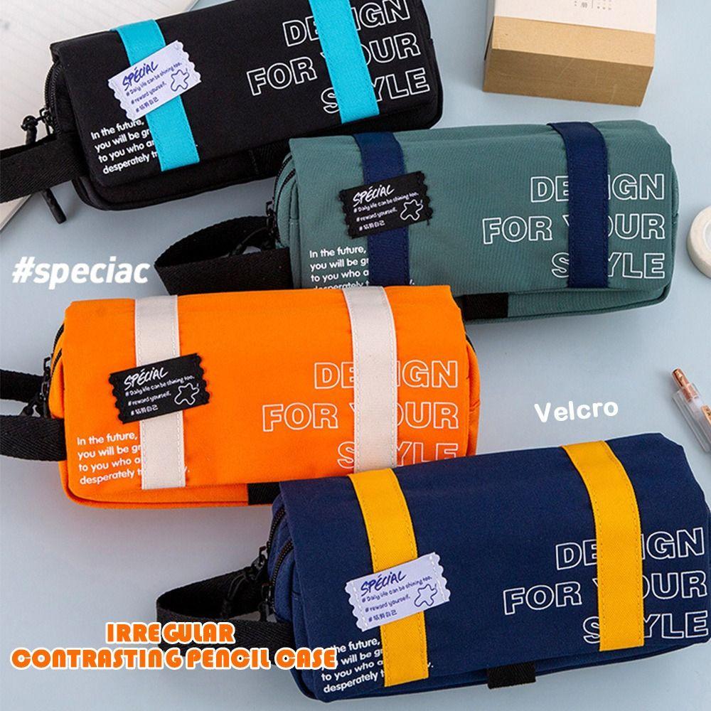 

Portable Pen Bag Large Capacity Pen Case Durable Stationery Organizer Students чорний