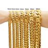 Hip Hop Bling Gold Color Stainless Steel Dense Cuban Miami Link Chain Necklaces for Men Rapper Jewelry Drop Shipping