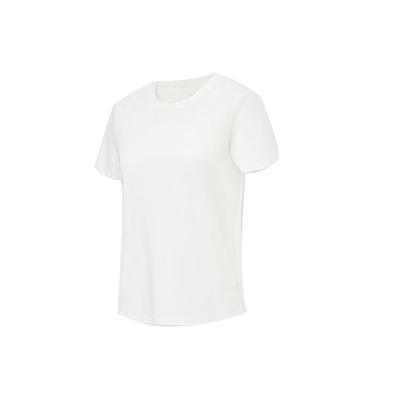 Li Ning Plain Color Sports Short Sleeve T-Shirt Women Tops Off-White ATST580-1