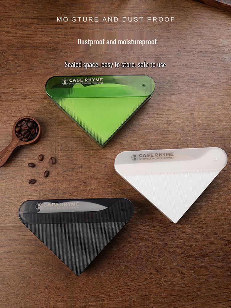 V60 Coffee Filter Paper Holder with Cover - Dust-Proof Storage Box for Hand-Brewed Filters