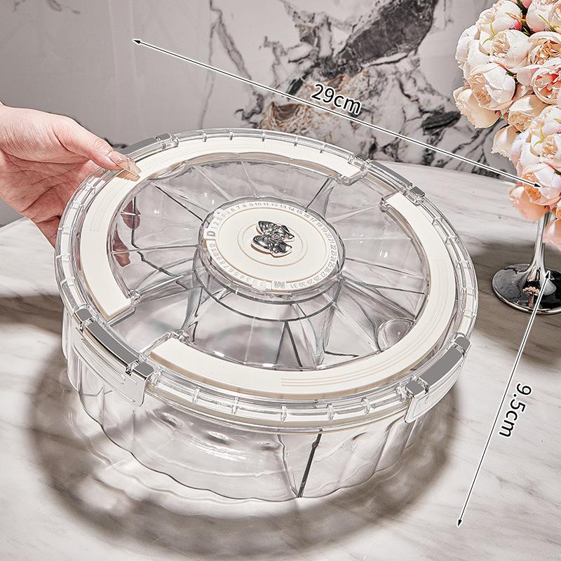 Home Luxury Airtight Dry Fruit Tray New Year Snack Storage Box Perfect for Nuts Candies On Living Room Coffee Table