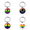 Rainbow Lgbtq Keychain Creative Couple Gift Modern Style Zinc Alloy Key Ring Bag Decoration Xswx4626-1