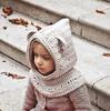 eBay Hot Sale Handmade Crochet Hat Children's Animal Ears Wool Hat Scarf Hooded Bear Hat