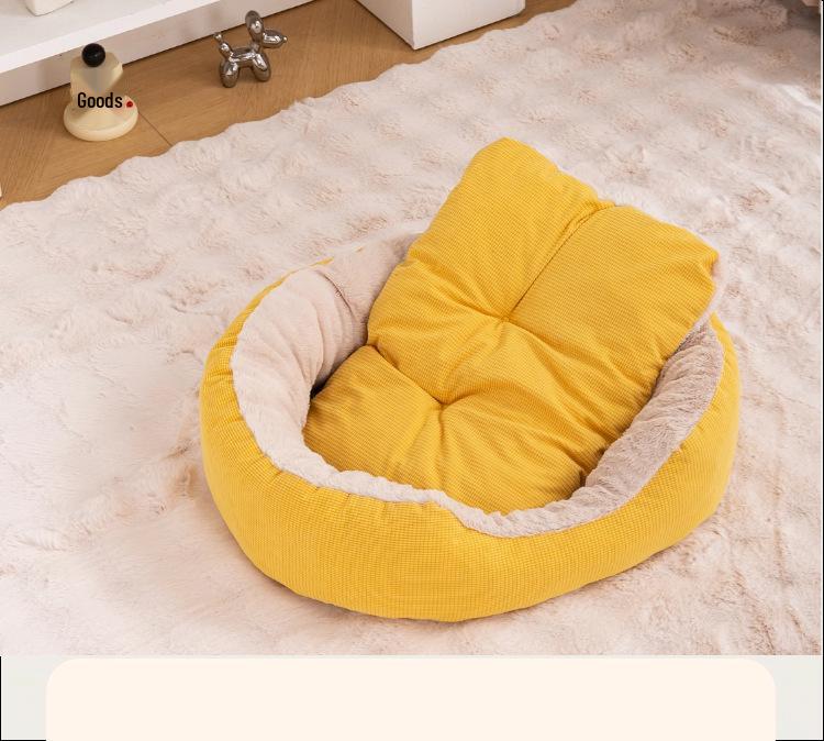 Warmes Winter Plüsch Haustierbett – Kratz- und Verschleißfest, Herausnehmbares und Waschbares Cord Nest für Katzen und Hunde