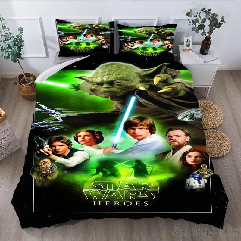 Bedding Set Anime Yoda Baby Double Twin Full Queen King Kids Bedclothes Duvet Cover Pillowcase Decoration Christmas Gifts