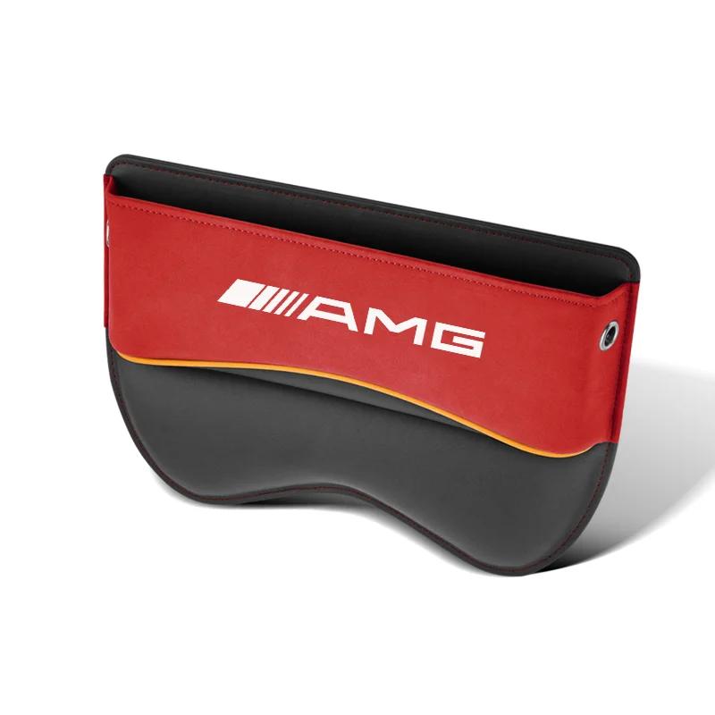 Scatola portaoggetti per fessura sedile auto Portabicchieri in pelle Accessori Per Mercedes-Benz AMG Classe A B C E S V R A45 C43 CLA GLA GLB GLC SLK SL