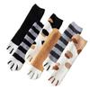 1 Pair Autumn Winter Coral Velvet Socks Cute Cat Claw Socks For Women Girls Middle Tube Thickened Sleep Socks Home Floor Socks