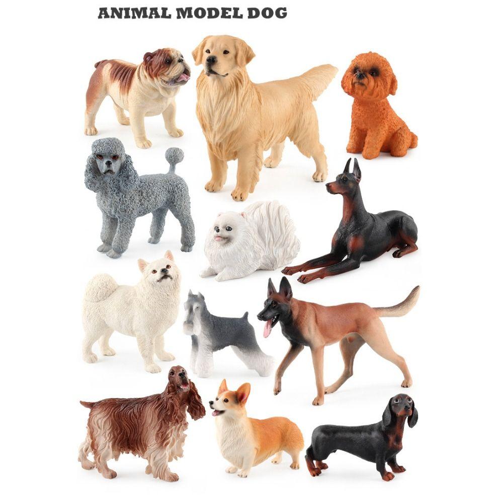 Solid Miniature Animal Model Realistic Dog Figurine Children's Toys   Collection