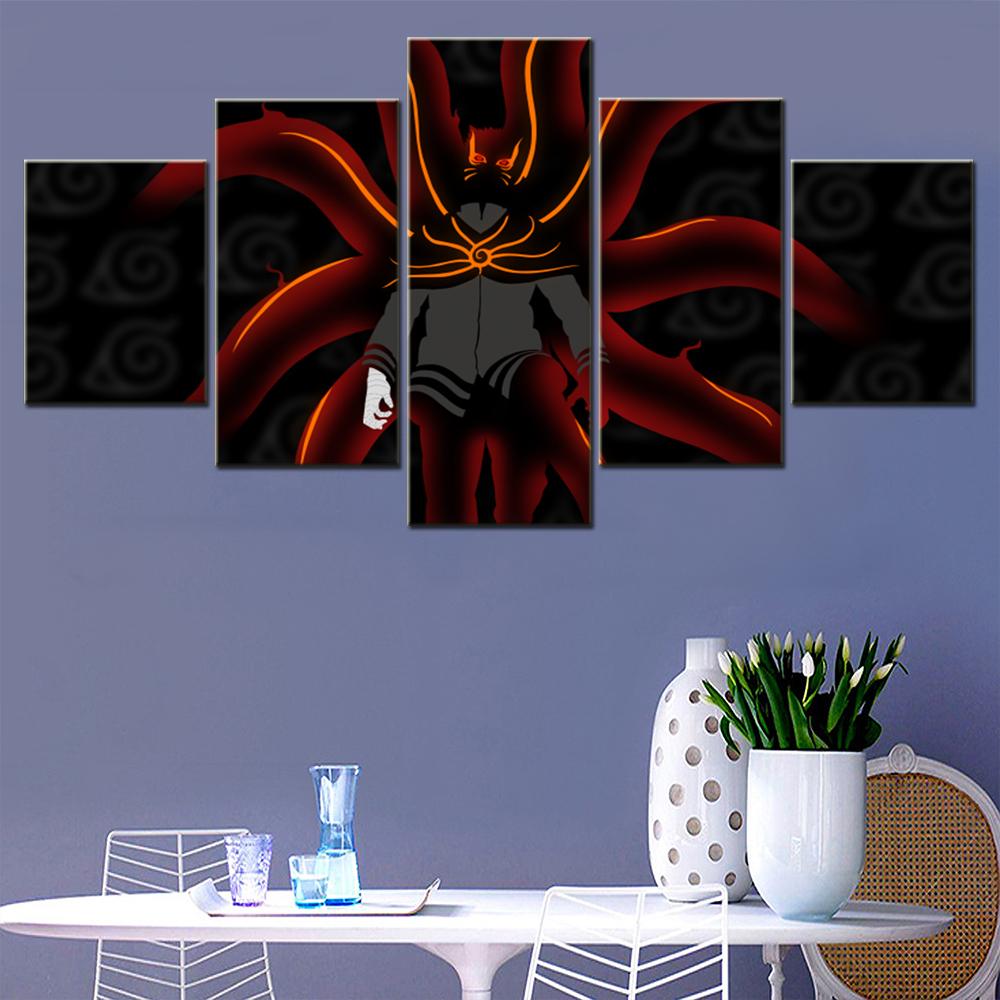 

5 шт., настенное искусство, холст, анимационный плакат, обои Boruto, гостиная, картина, принт, домашний декор, настенная роспись для спальни, рамки