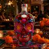 Skull Shaped Wine Bottle Shape Glass Whiskey Decanter, 350ml Liquor with Stopper, Men Bar Decor 3D Gothic Home Decor, Unique Gift for Dispenser