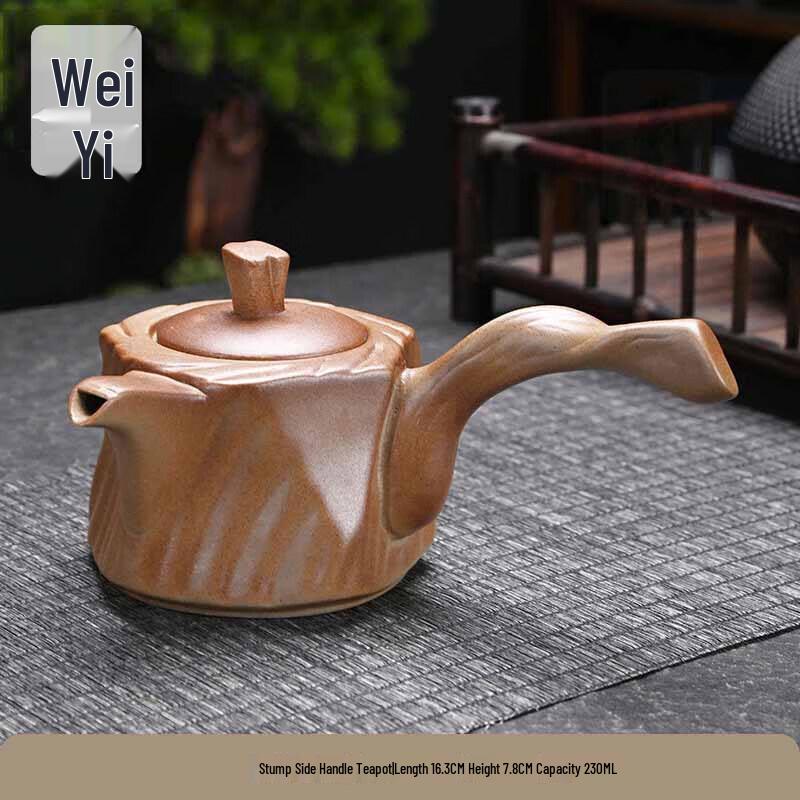 Coarse Ceramic Open-Flame Tea Kettle & Warmer Set