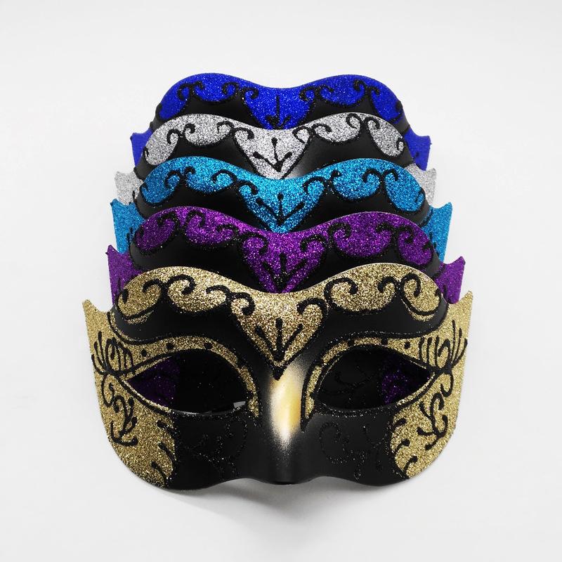 Glitter Half Face Masquerade Mask Woman Men Venice Mask Halloween Costume Accessories For Cosplay Party