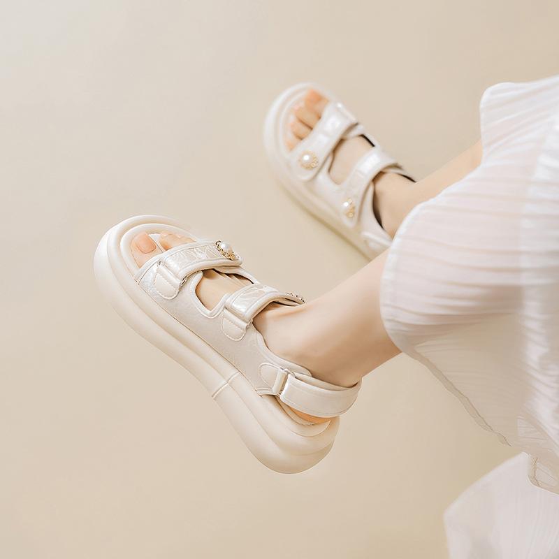 Augustine sandals women's 2025 new summer wear platform Velcro French with skirt sports beach shoes