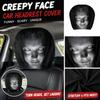 Universal Stretch Car Headrest Cover with Novelty Print Soft Elastic Fabric for Most Vehicle Seats One Piece