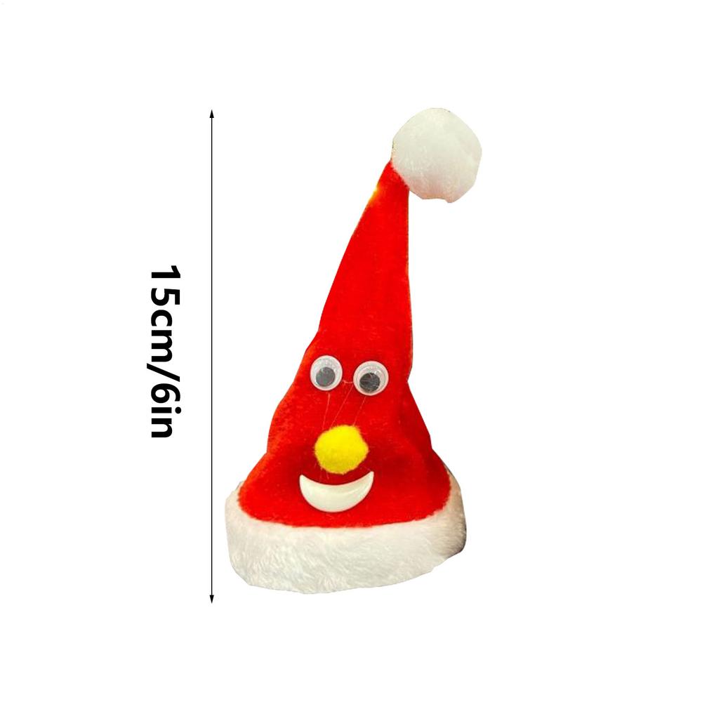 Christmas Hat Electric Plush Toy Children Gift Sing Glowing Swing Music Xmas Hats For Christmas Tree Kids Toys