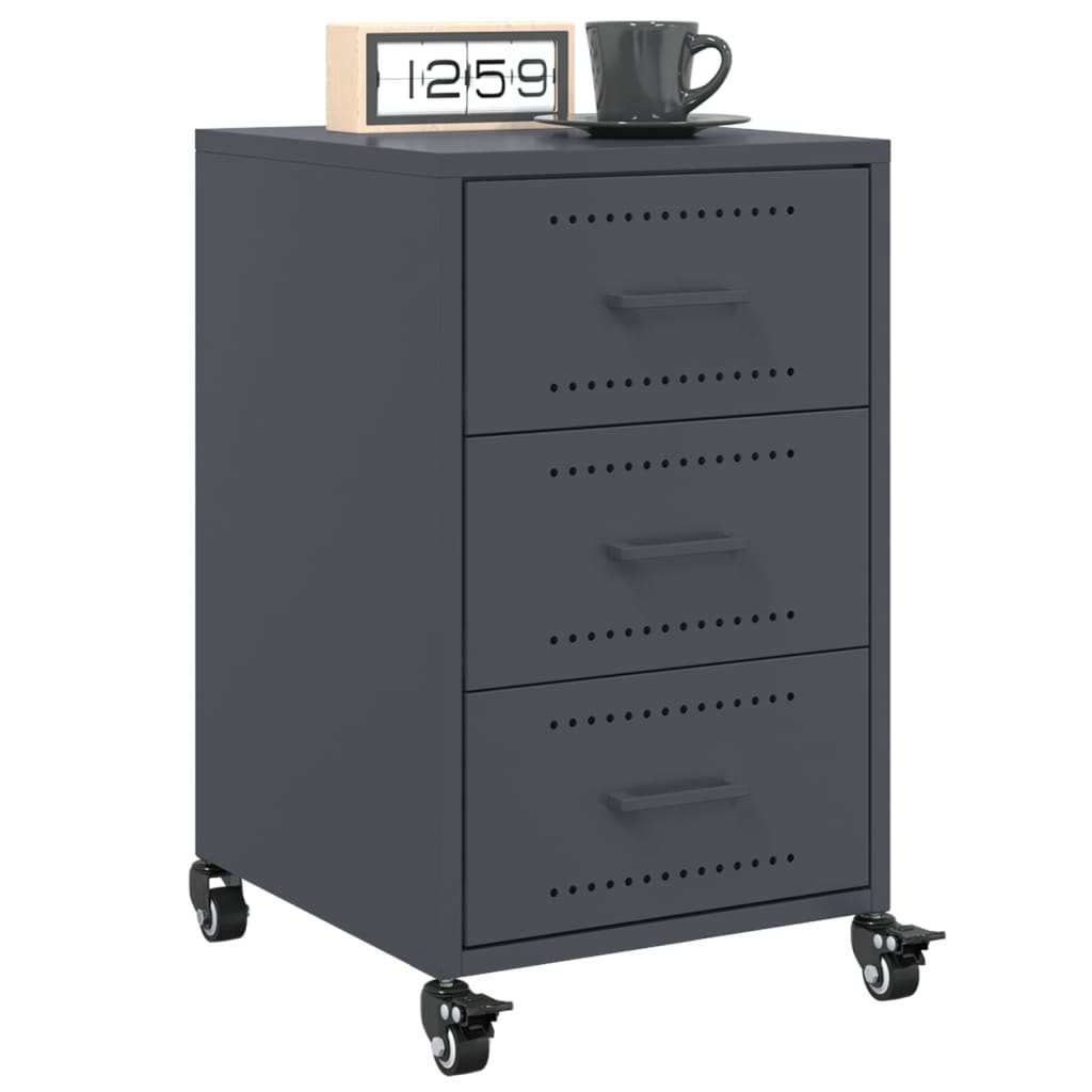Nightstand Anthracite 36 X 39 X 59 Cm Steel