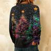Women's Casual Christmas Print Long Sleeve Knit Cardigan Button Front Sweater for Fall