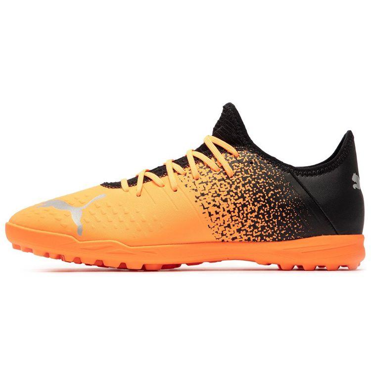 Puma Future Z 4.3 TT Round Toe Lace-Up TF (Rubber Studs) Hard Ground Artificial Grass Soccer Shoes Men Soccer Shoes Black Orange 106770-01