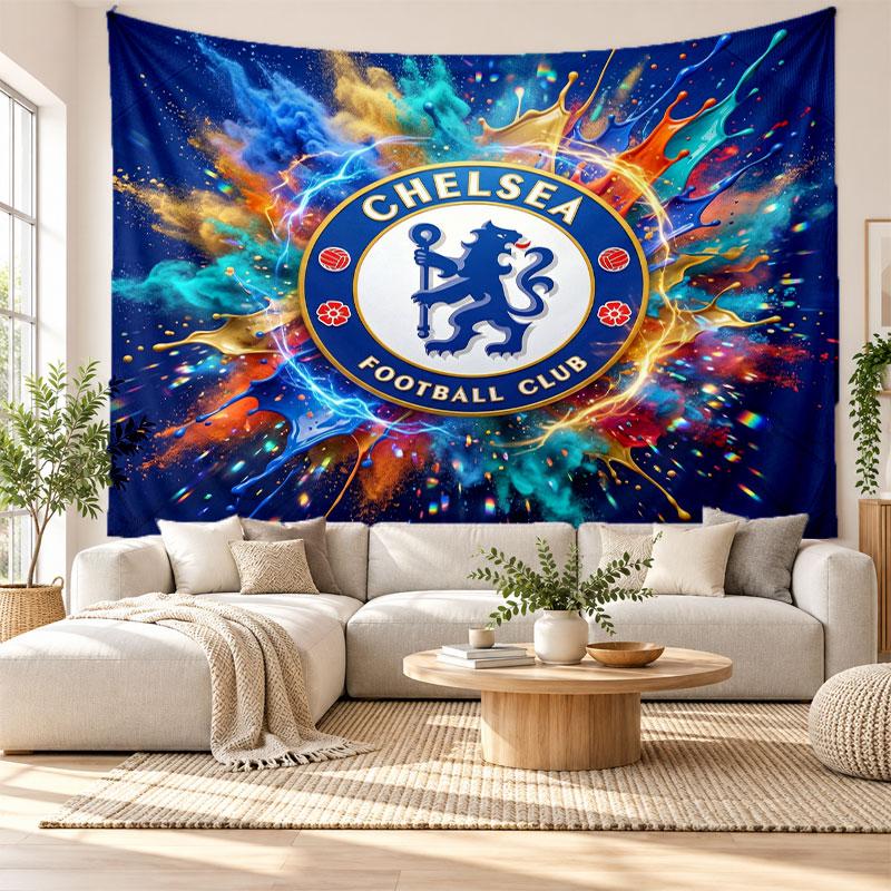 Chelsea FC Wall Tapestry, Soft Fabric Wall Hanging, Decorative Backdrop For Bedroom Home Wall Art