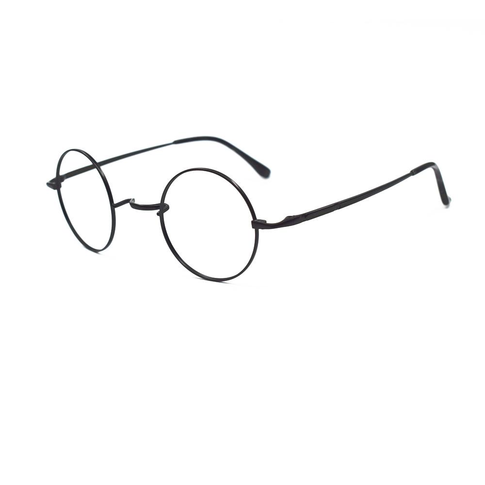 BETSION Titanium Glasses Vintage small Round 42 44mm Eyeglass Frames  Man Women Myopia Eyewear Prescription Glasses 42mm BLACK
