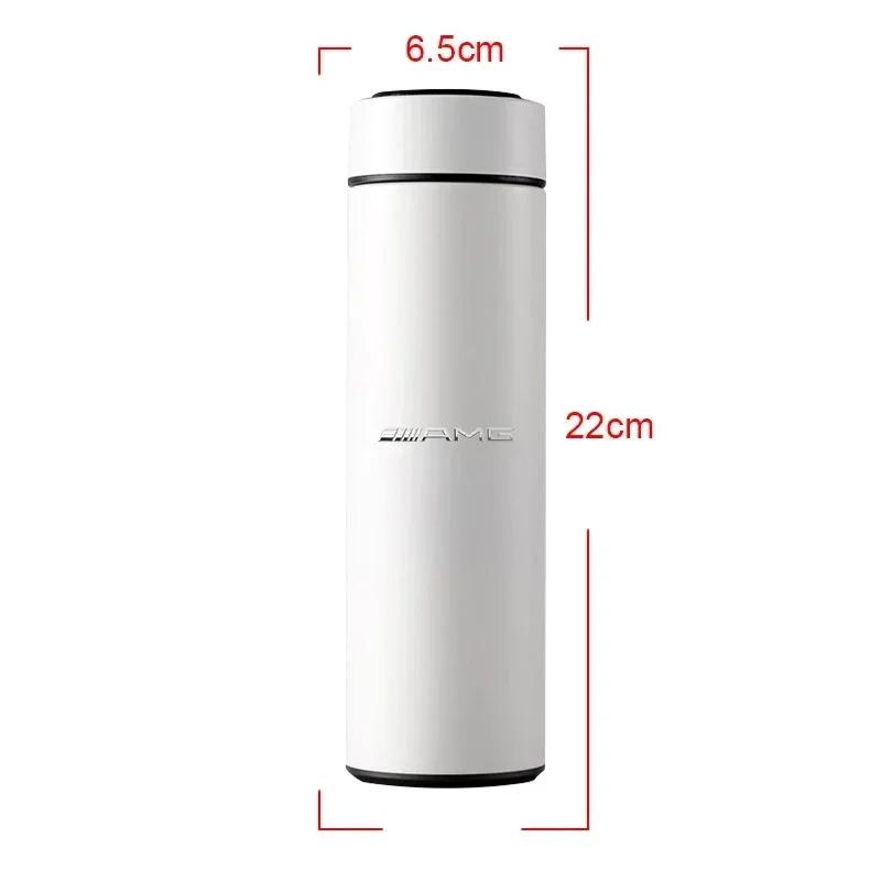 DJR5 New 2025 Hot AMG Badge Car Smart Thermos Bottle With Temperature Display Coffee Cup For Mercedes Benz New A/B/C/E/S Class W203 W