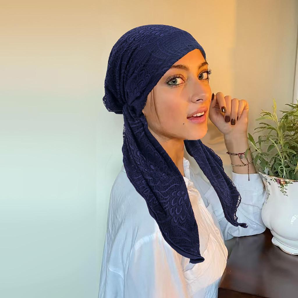 Muslim Round Top Head Cover With Stretch Material For Daily Use And Comfort DarkBlue