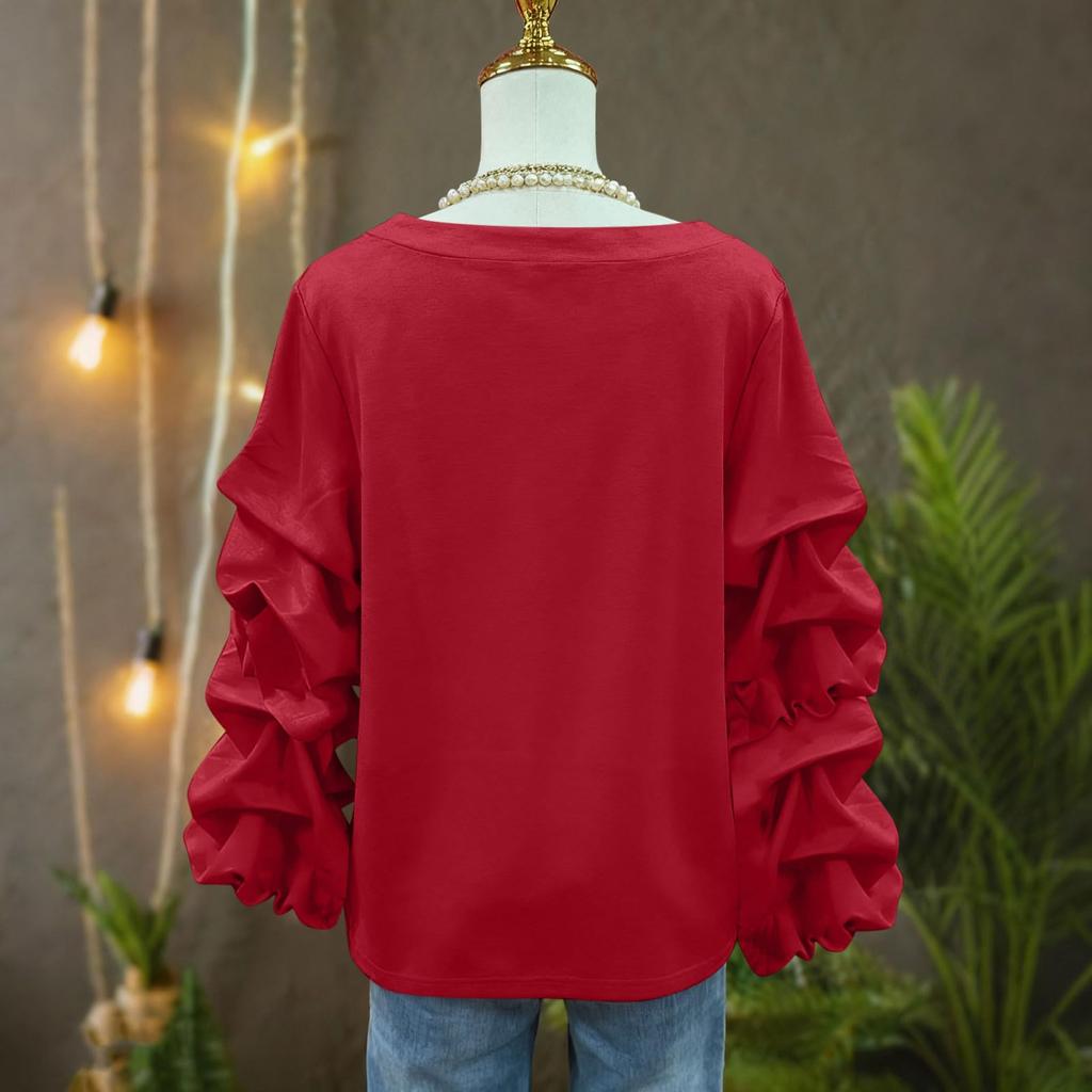 Women's Solid Color Long Sleeve Round Neck Pullover Sweater Loose Casual Hoodie